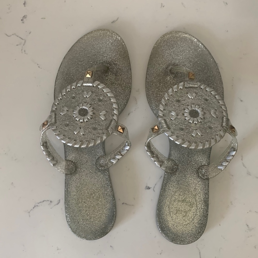 Jack Rogers Sparkle Jelly Silver sandal/flip flop